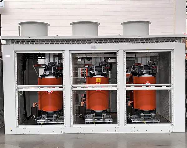 Cast resin transformers with various ratings housed in containerised solutions for a mine in West Africa.