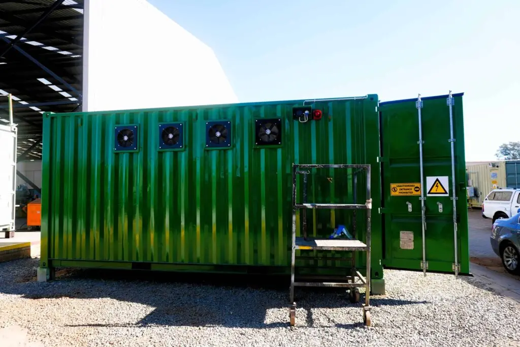 The custom designed modular substations are fitted with extraction fans.