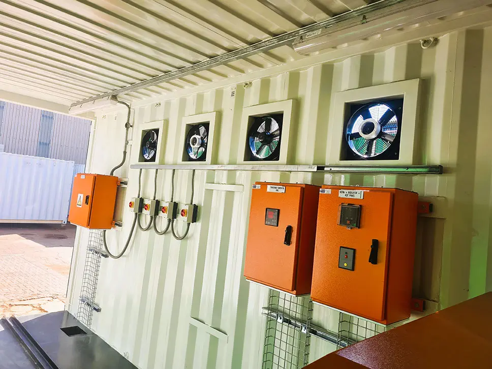 Control and protection in a containerised substations for a renewable energy application.